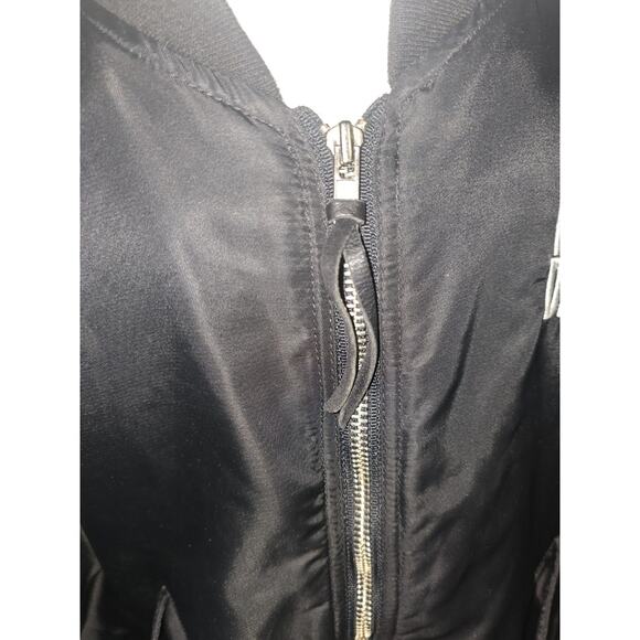 VINTAGE 1990'S Harley-Davidson Men's Black Satin Bomber Jacket Sz Small Logo - Picture 6 of 16